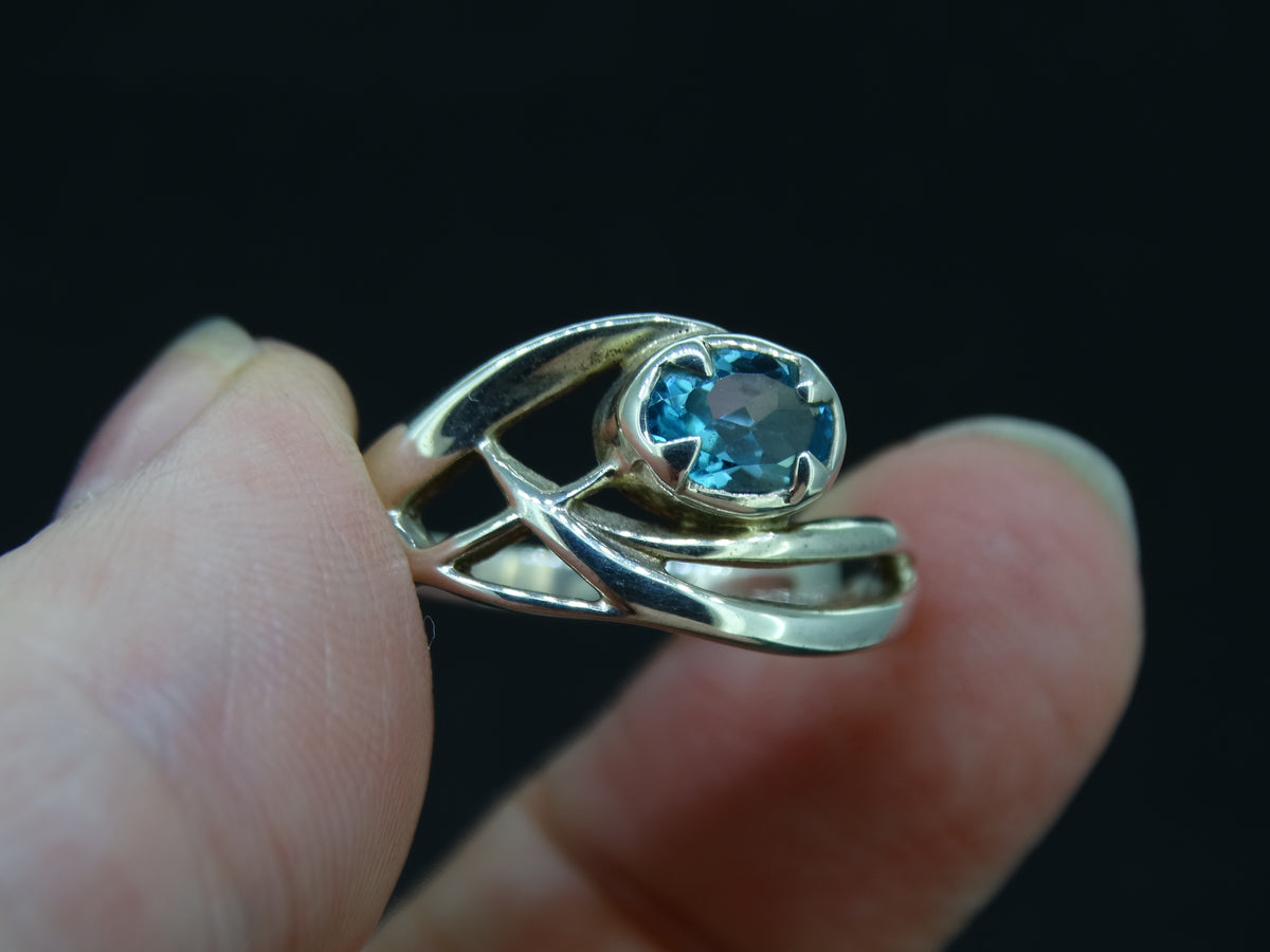Blue Topaz Sterling Silver Ring