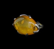 Baltic Amber Sterling Silver Statement Ring