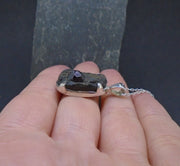 Alaskan Garnet in Mica Sterling Silver Pendant