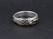 Ornate Scottish Sapphire and Diamond with Scottish Gold Celtic Ring
