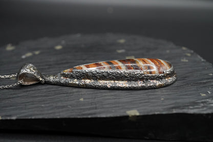 Wooley Mammoth Molar Sterling Silver Pendant with 18ct Gold