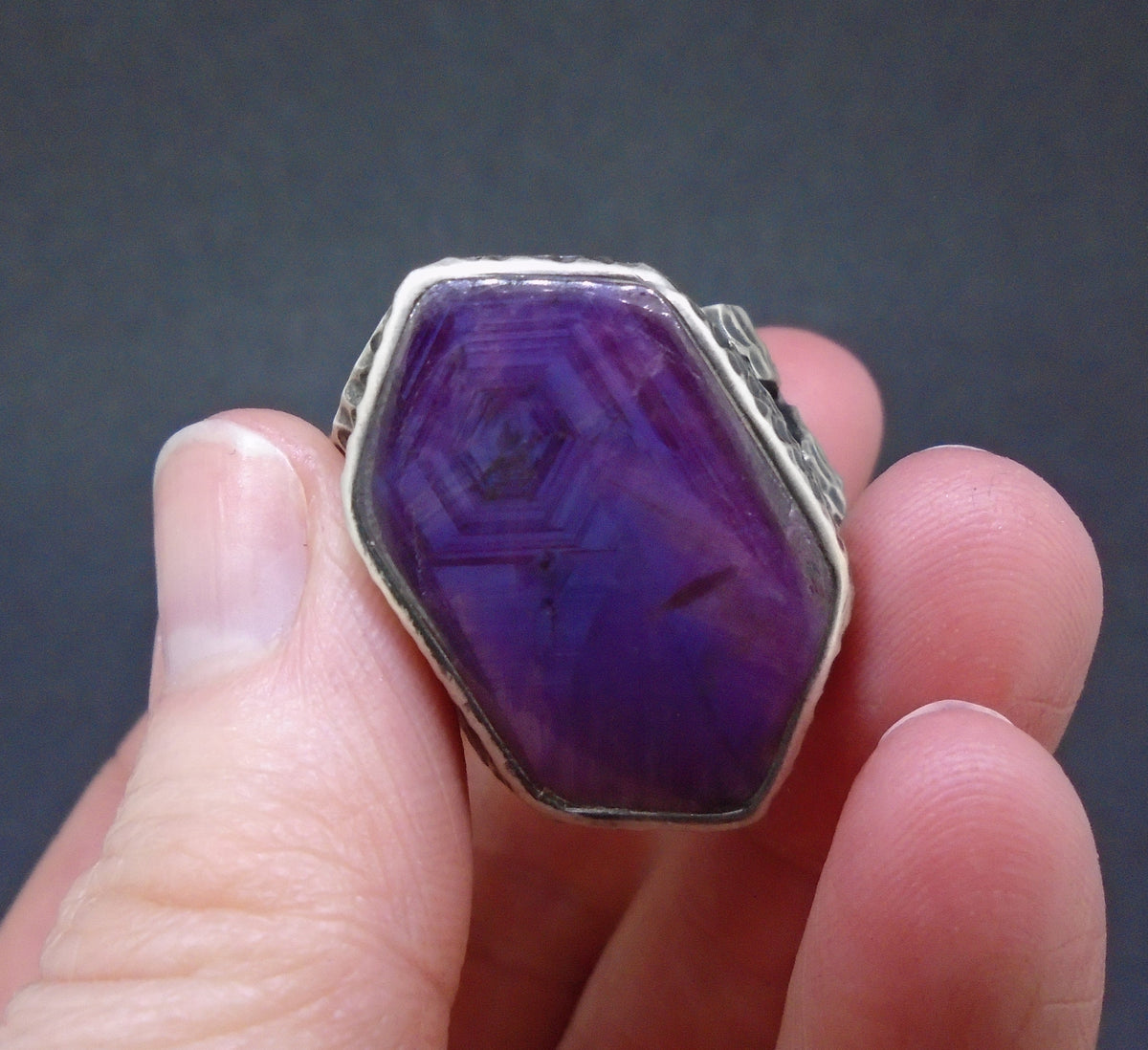 Trapiche Ruby & Rose Sapphire Sterling Silver Ring