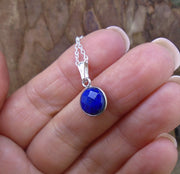 Delicate Lapis Lazuli Sterling Silver Pendant
