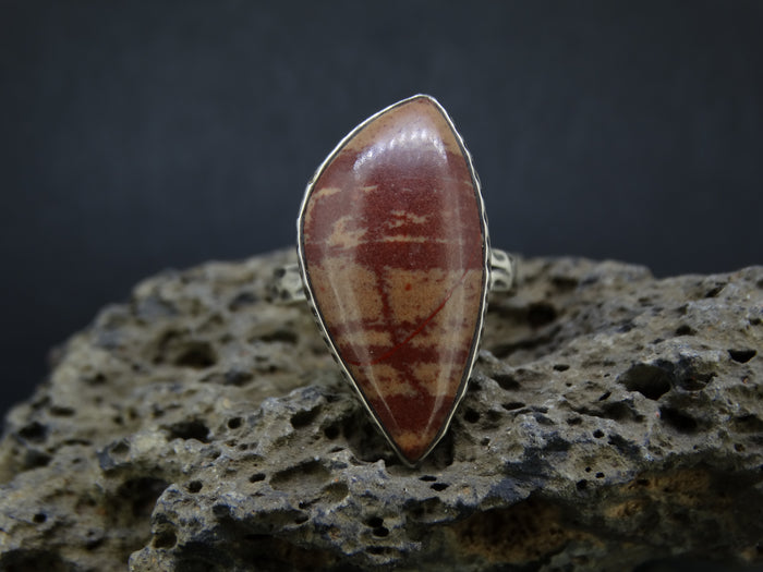 Arthur's Seat Jasper Hammered Sterling Silver Ring