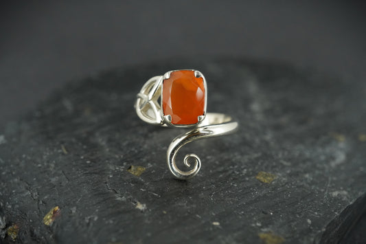 Scottish Angus Carnelian Sterling Silver Celtic Ring