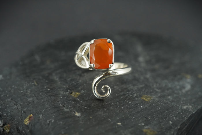 Scottish Angus Carnelian Sterling Silver Celtic Ring