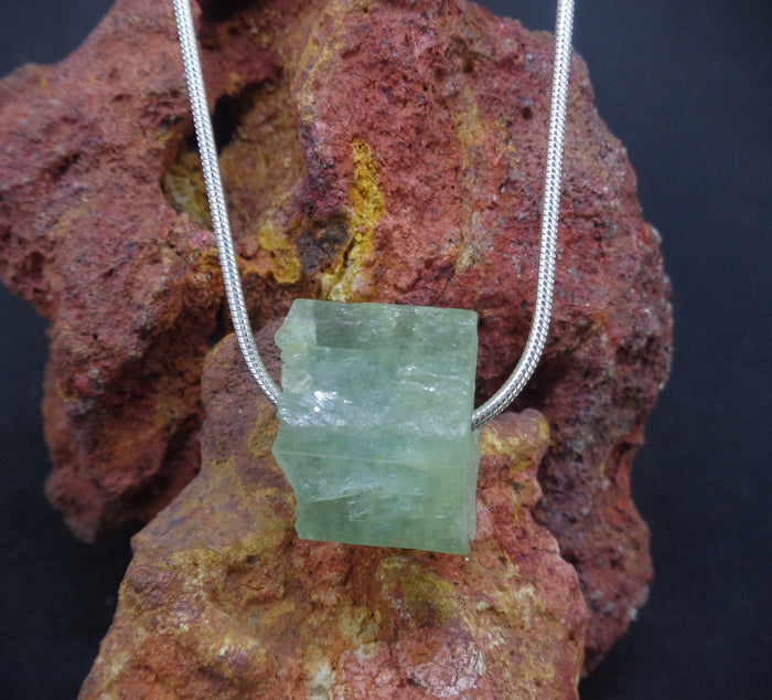 Rough Aquamarine Sterling Silver Necklace