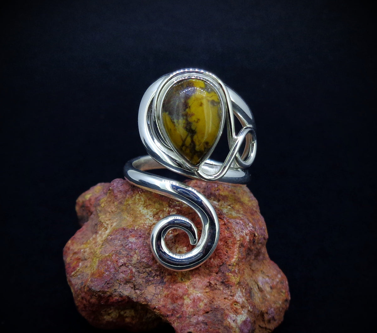 Campsie Fells Jasper Sterling Silver Ring