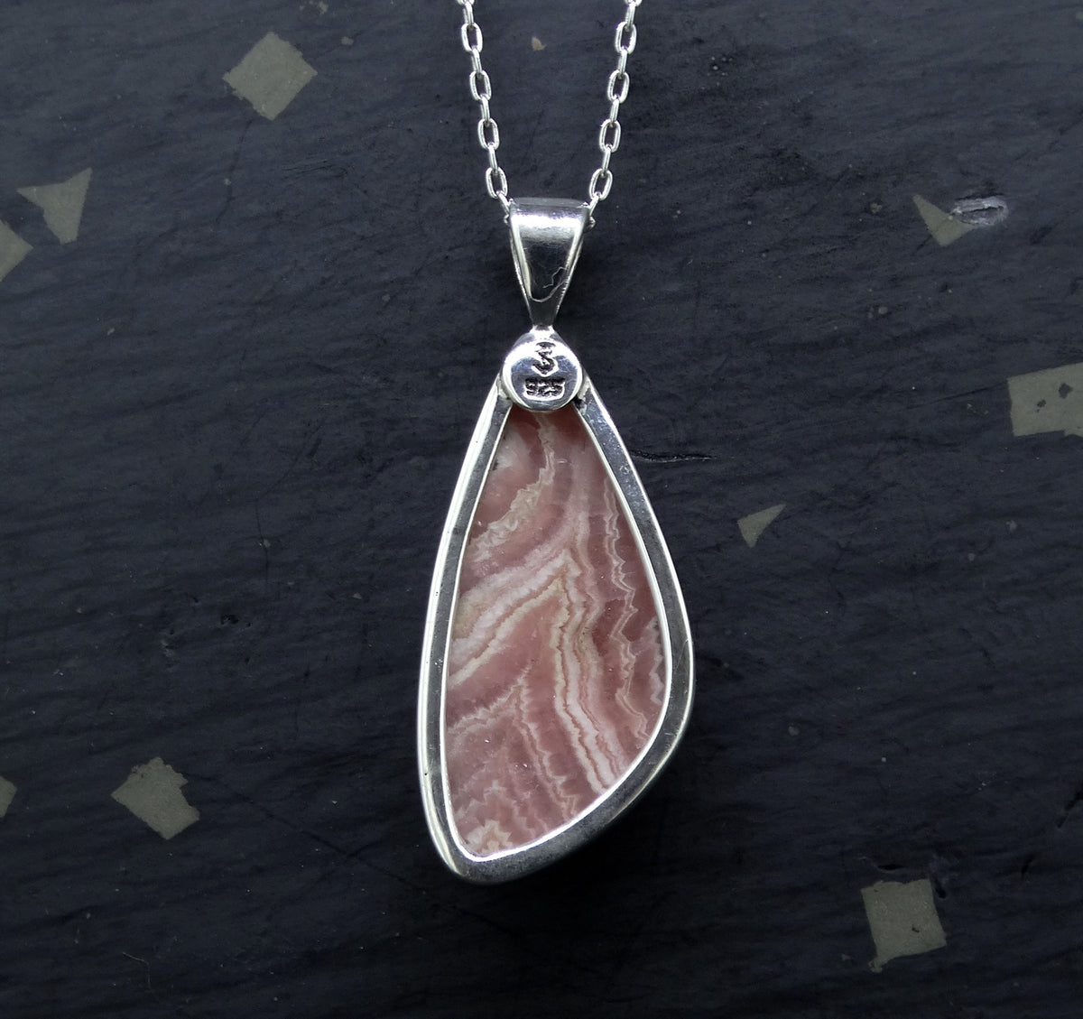 Rhodochrosite Sterling Silver Pendant