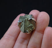 Glittering Iron Pyrite Sterling Silver Ring