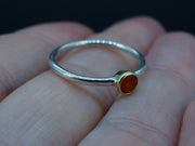 Delicate Scottish Carnelian Scottish Gold and Silver Ring