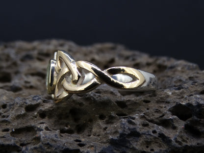 Scottish Beryl with Scottish Gold and Sterling Silver Celtic Ring