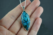Chrysocolla & Malachite Sterling Silver Pendant