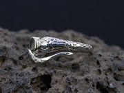 Faceted Moldavite Sterling Silver Snake Ring