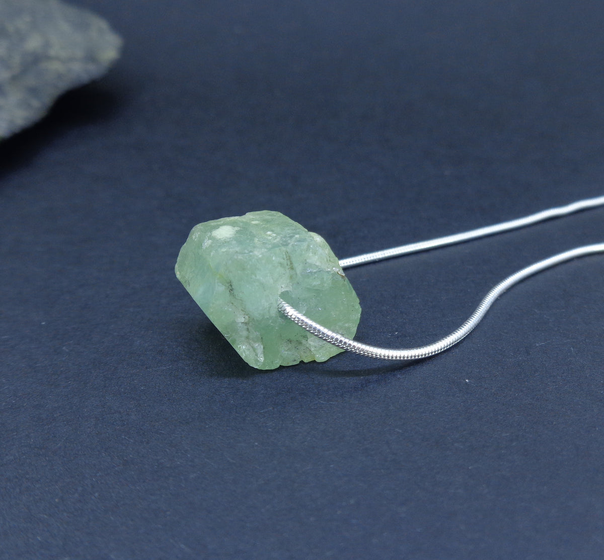 Rough Aquamarine Sterling Silver Necklace