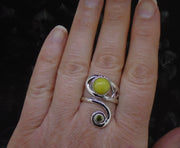 Highland Marble & Peridot Sterling Silver Ring