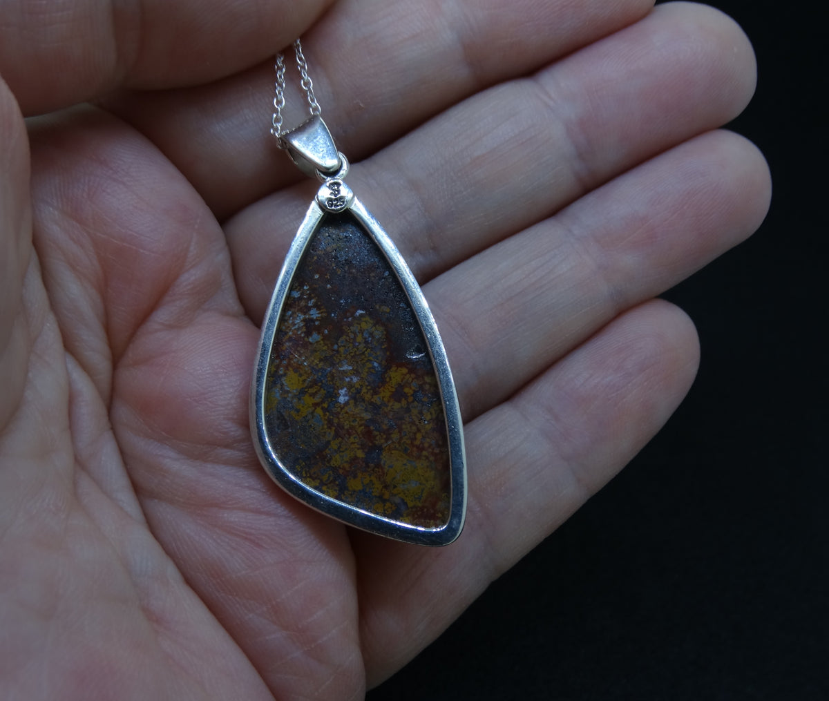 Scottish Campsie Fells Jasper Sterling Silver Pendant