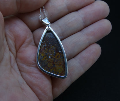 Scottish Campsie Fells Jasper Sterling Silver Pendant