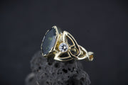 Scottish Sapphire 'Trinity Ring' with Diamonds & Scottish Gold