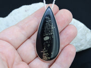 Swiss Pyrite in Black Slate Sterling Silver Pendant