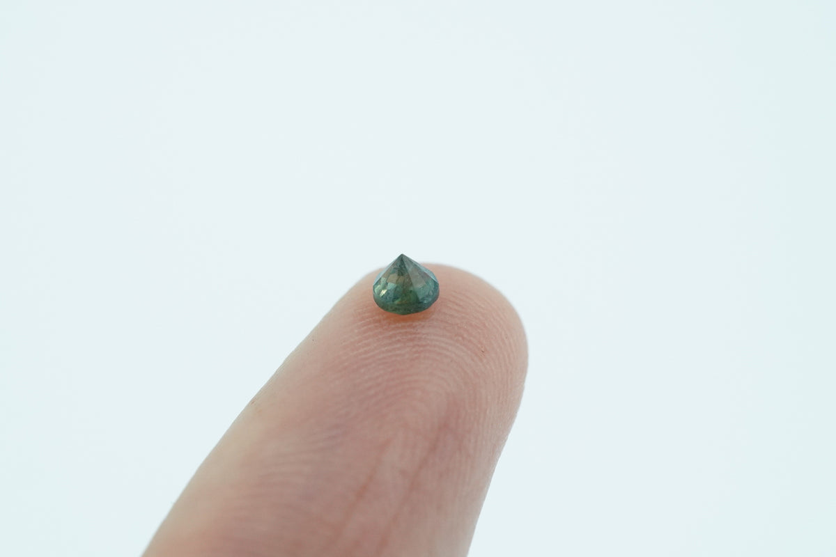 Round Light Blue/Teal Green Rare Scottish Sapphire Gemstone