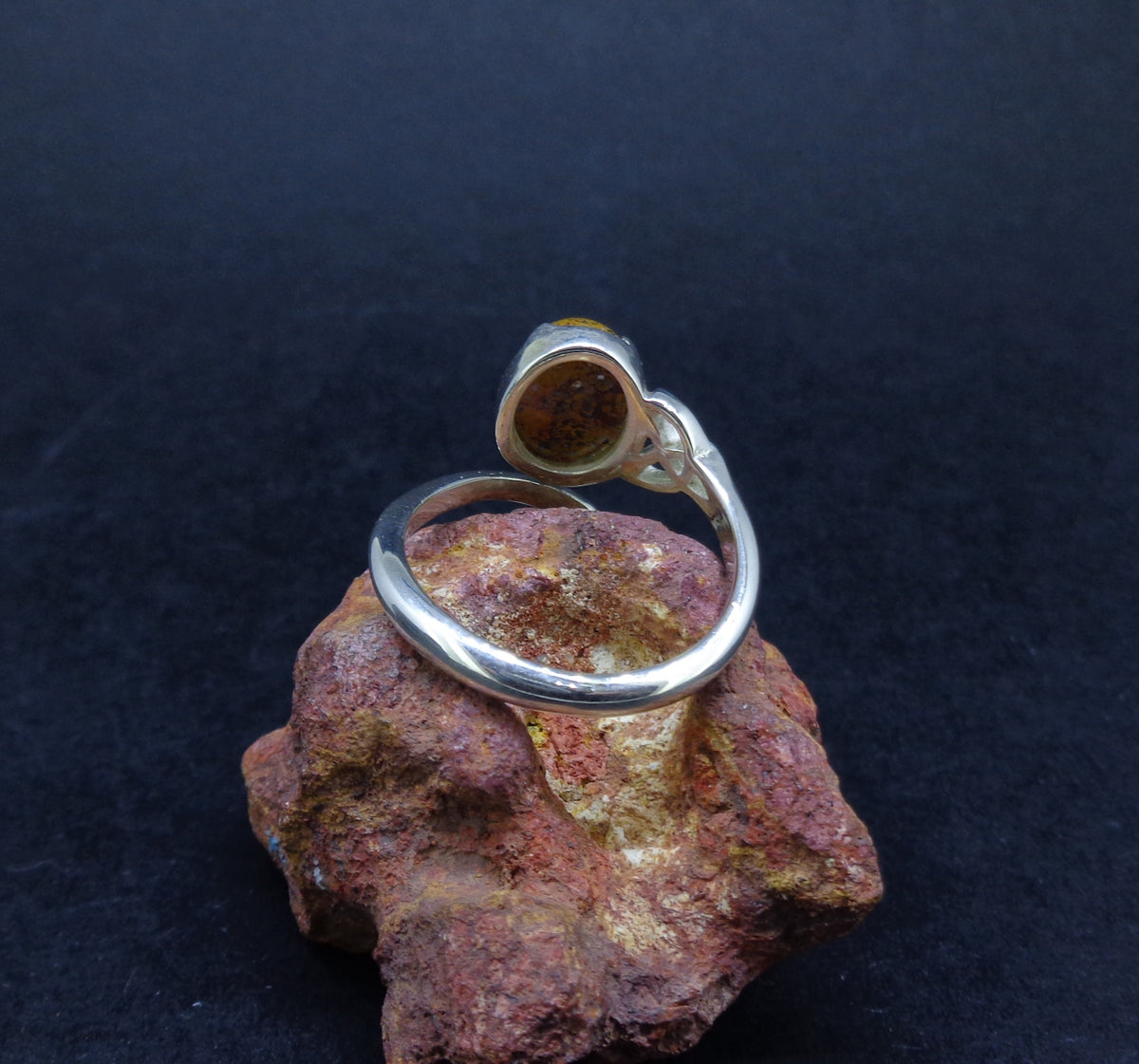 Campsie Fells Jasper Sterling Silver Celtic Ring