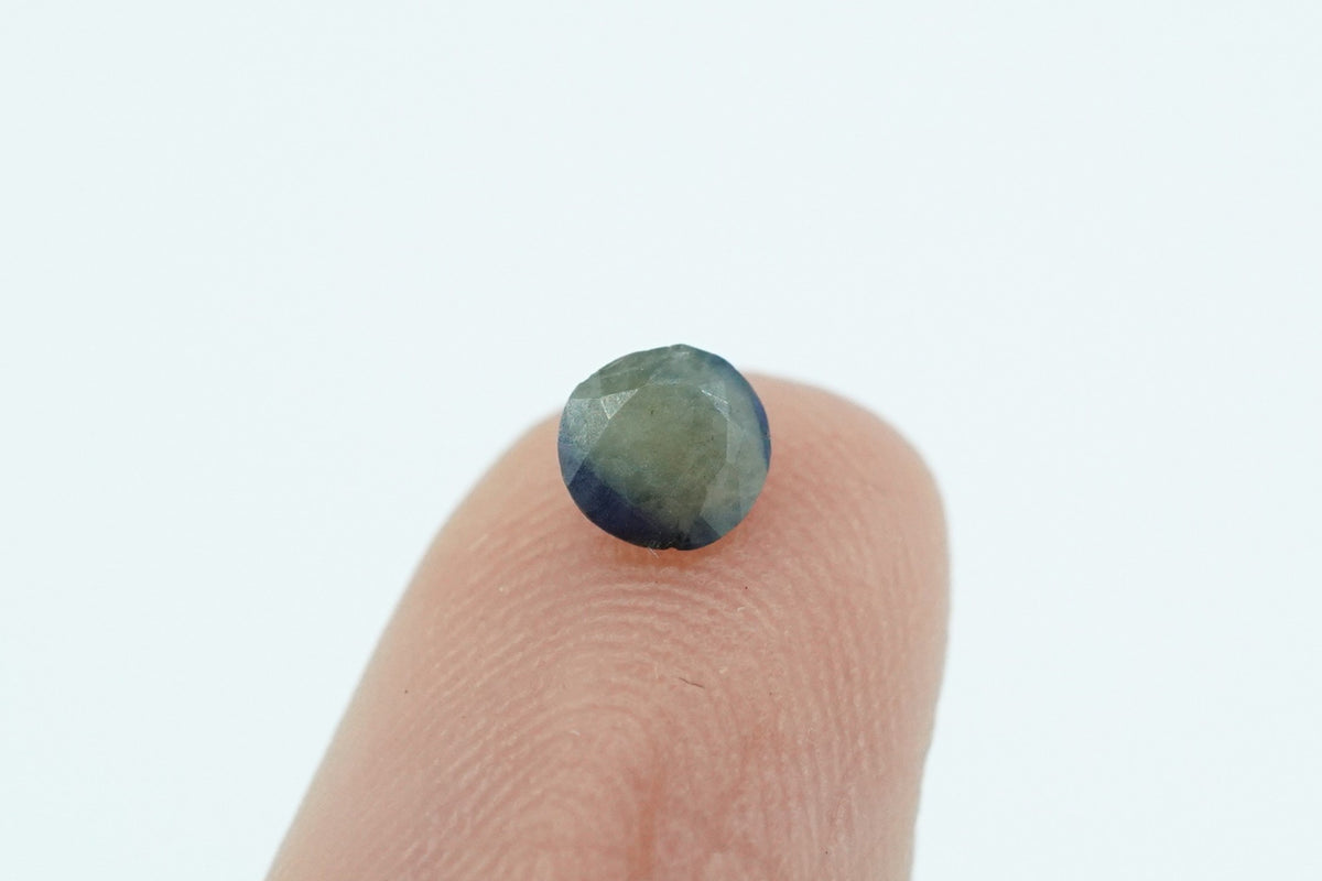 Round Teal Green With Blue Rare Scottish Sapphire Gemstone