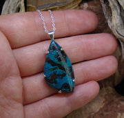 Gem Silica Chrysocolla Sterling Silver Pendant