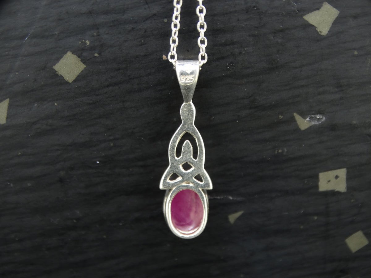 Natural Pink 1ct Ruby Sterling Silver Pendant