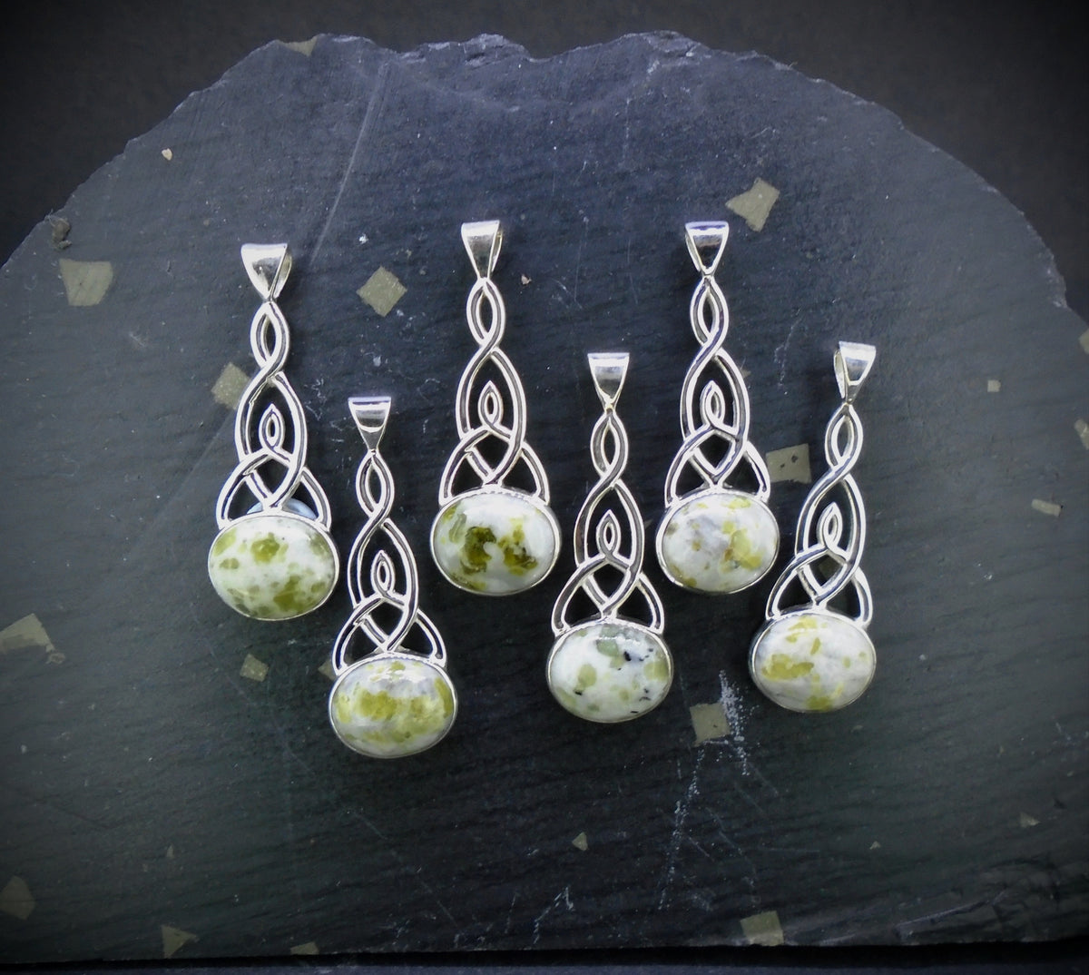 Iona Marble Celtic Knot Sterling Silver Pendant