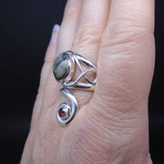 Skye Marble & Garnet Sterling Silver Ring