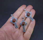 Lewisian Celtic Cross Sterling Silver Pendant