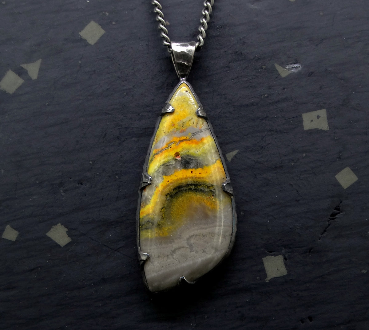 Bumblebee Jasper Sterling Silver Pendant