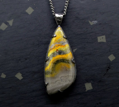 Bumblebee Jasper Sterling Silver Pendant