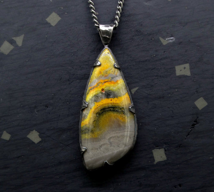 Bumblebee Jasper Sterling Silver Pendant