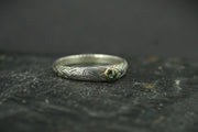 Scottish Sapphire with Sterling Silver Hand Carved Celtic Ring