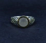 'Aingil' Scottish Chalcedony Scottish Gold & Sterling Silver Ring
