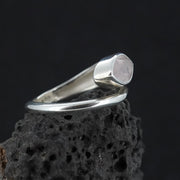 Rose Quartz Sterling Silver Wrap Snake Ring