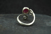 Pink Ruby Sterling Silver Celtic Ring