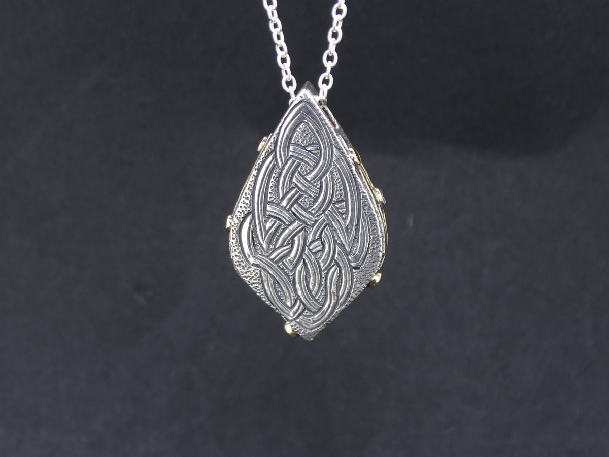 Scottish Sapphire, Elie Ruby and Diamond Pendant with 14ct Scottish Gold