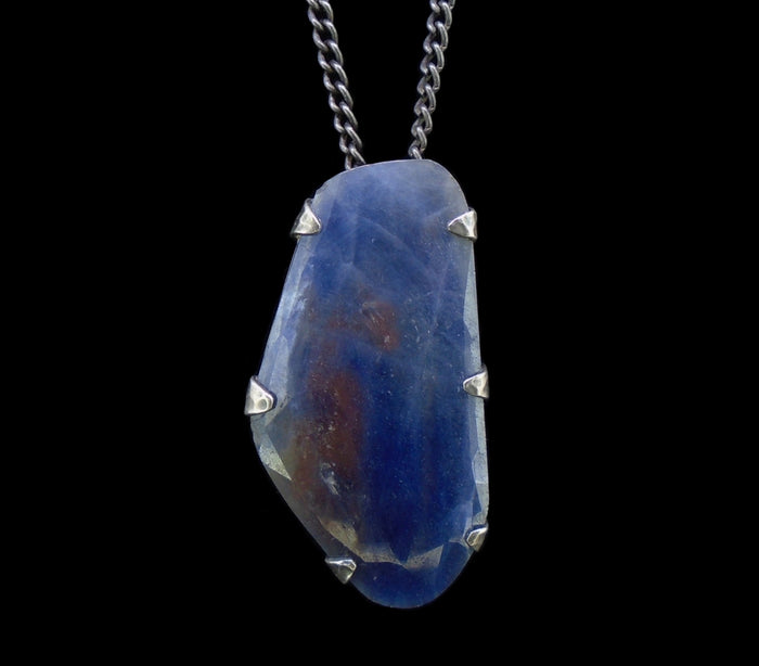 Natural Fancy Sapphire Sterling Silver Pendant
