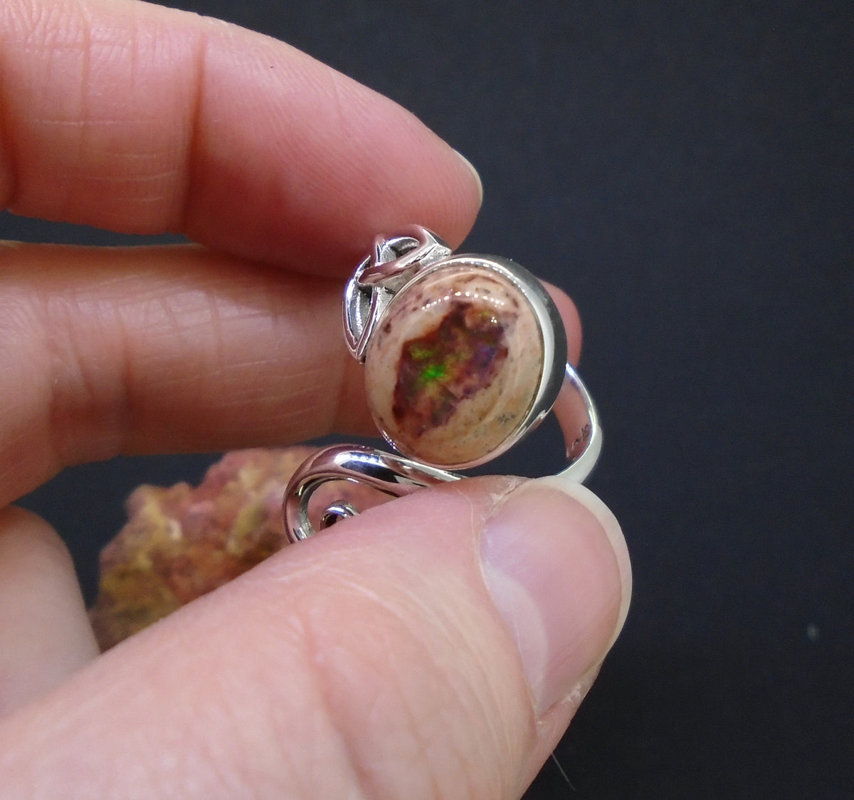 Mexican Opal Sterling Silver Ring