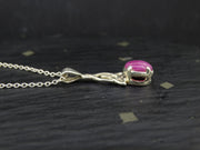 Natural Pink 1ct Ruby Sterling Silver Pendant
