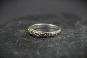 Scottish Sapphire Rough Shard with Scottish Gold Celtic Ring