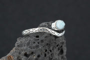 Larimar Sterling Silver Serpent Ring