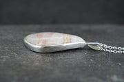 Rare Pink Skye Marble Sterling Silver Pendant
