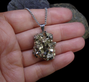 Glittering Pyrite Sterling Silver Pendant