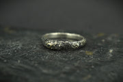 Scottish Sapphire Textured Celtic Ring with Sterling Silver & Scottish Gold