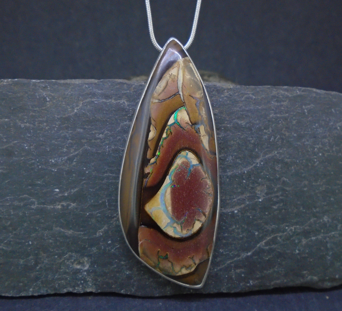 Yowah Natural Opal Sterling Silver Pendant