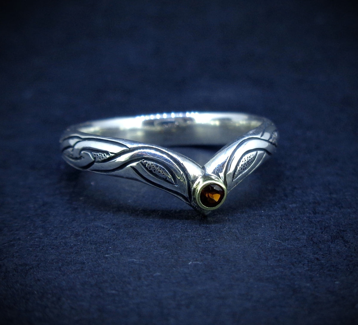 Elie Ruby & 14ct Scottish Gold Sterling Silver Ring